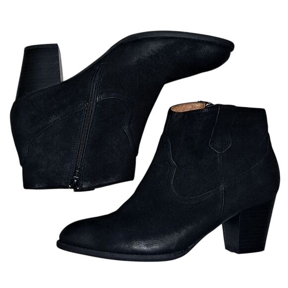 Vionic Upright Windom Leather Suede Elegant Western Orthaheel Ankle Boots Siz 10 - Picture 1 of 15